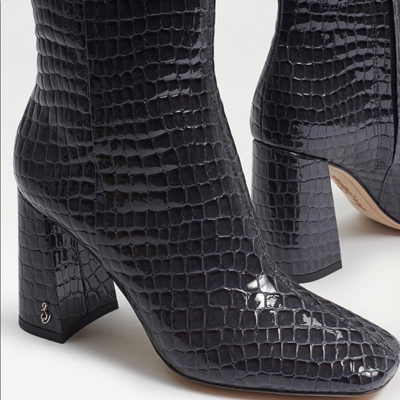 - NIB Sam Edelman CODIE ANKLE BOOTIE size 7.5 . COLOR: Graphite Blue Croc - Picture 5 of 8